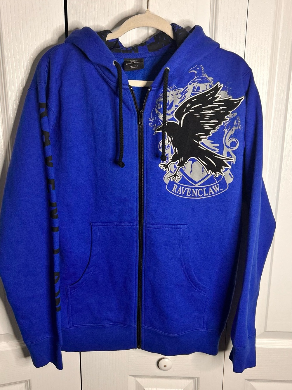 Harry Potter Ravenclaw Hoodie Unisex M Blue Full Zip Universal Studios Jacket